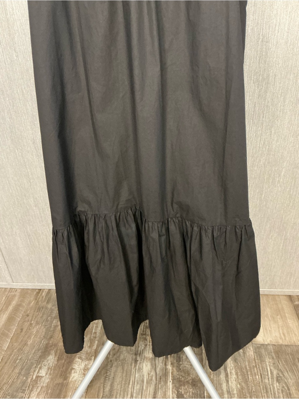 A.L.C. Black Ruched Bodice Maxi Dress with Wide Straps Size 10 - Picture 9 of 16